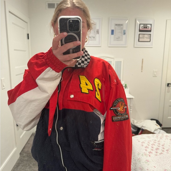 Jeff Gordon nascar racer zip up windbreaker jacket RARE size L - Picture 8 of 9